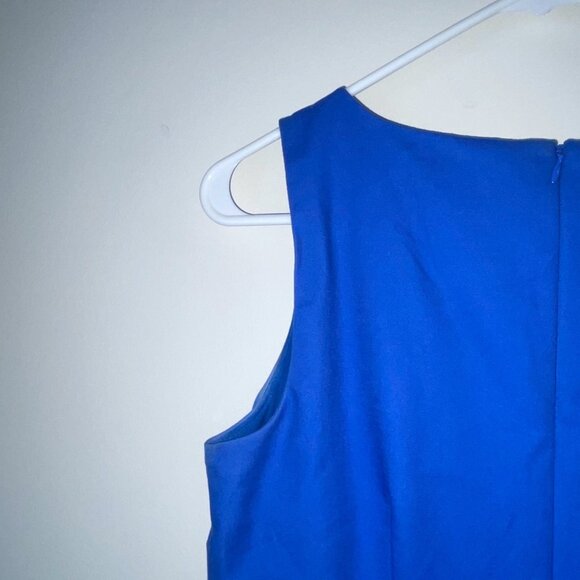 Ann Taylor Loft Blue & Black Colorblock Sleeveless Dress Back Zipper Size 2 - Picture 6 of 6